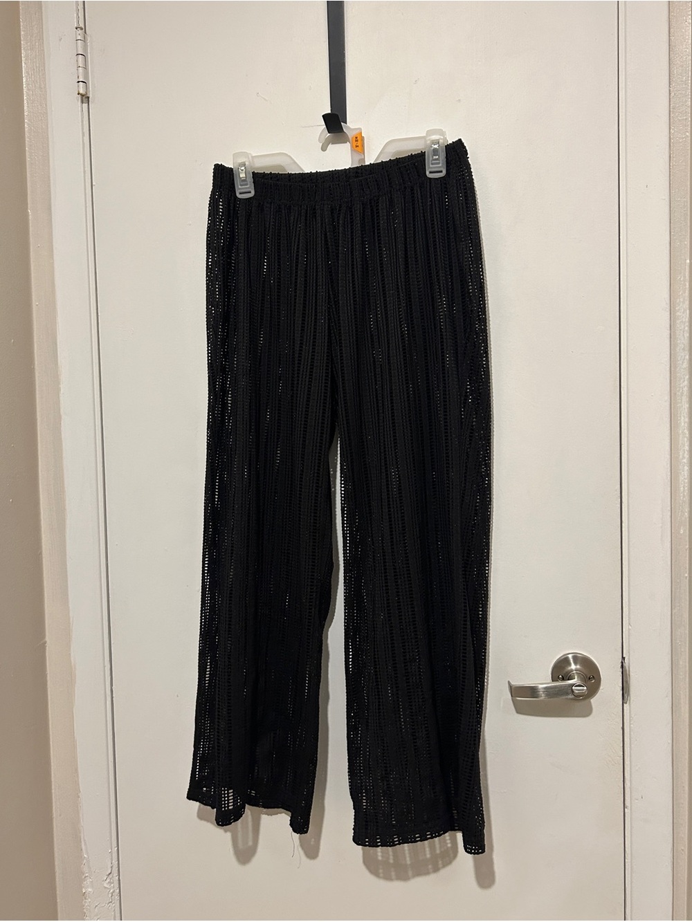 Black mesh swim cover up pants